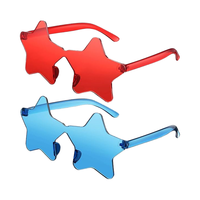 Lunettes de soleil sans monture en forme d'étoile, monture et verres en PC, couleur transparente bonbon, irrégulières, monobloc, pour fêtes amusantes