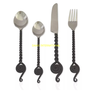 Juego de cubiertos modernos de acero inoxidable, cubiertos minimalistas, cuchillo, tenedor, cuchara, vajilla pulida con espejo duradero, cubiertos para restaurante - Product Image 4