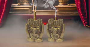 Juego de 2 mini esculturas de latón de mano Ganesha, palo de incienso y soporte de Agarbatti para uso en el hogar, la Oficina o el templo, artículo Pooja - Product Image 2