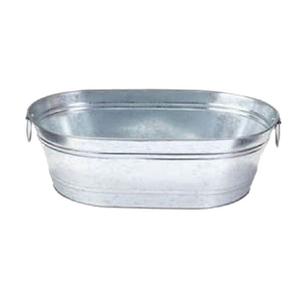 Pot de fleurs galvanisé pour noël, Pot de ferme en métal galvanisé, baignoire ovale rustique pour la maison - Product Image 4