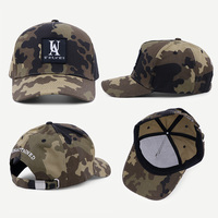 Sombrero de caza para hombre de fabricante, parche tejido de 5 paneles con logotipo, gorra de béisbol de camuflaje táctico