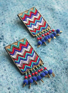 Bijoux de mode du fabricant Boucles d'oreilles brodées à la main de haute qualité pour femmes Design classique pour la couture de petites filles - Product Image 5