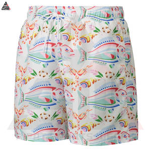 Shorts de bain pour hommes en coton 100% - Casual - Séchage rapide - Ceinture élastique - Doublure en mesh - Impression par sublimation - Product Image 3