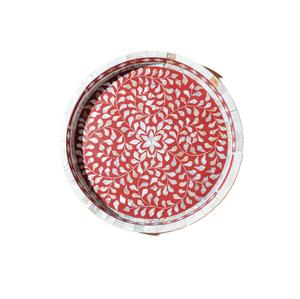 Plateau de service en incrustation de nacre fait main pour la décoration intérieure Plateau rectangulaire élégant en incrustation de nacre pour le thé et les collations - Product Image 5