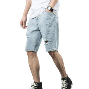 Shorts Vaqueros de Diseño Desgastado Personalizados de Moda Urbana Vintage para Hombre - Product Image 5