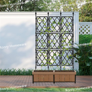 Support de jardin <span class=keywords><strong>en</strong></span> fer pour plantes grimpantes avec design tressé, pour haies et fleurs - Rectangulaire moderne thermolaqué 160x85cm - Product Image 2