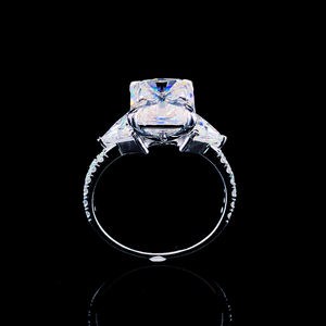 Bague de fiançailles en diamant de laboratoire taille radiant de qualité supérieure, or jaune massif 14 carats, bande polie brillante, 1 carat, joaillerie fine - Product Image 5