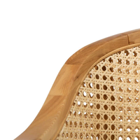 Chaises de salle à manger en bois en gros de l'usine du Vietnam, chaises en rotin mélangé pour restaurant, mobilier de salle à manger, prix avantageux