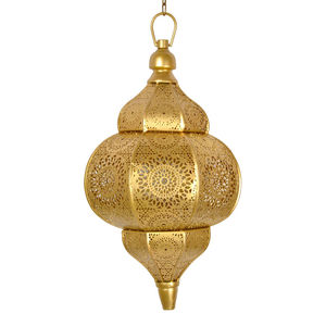 Lampe suspendue marocaine artisanale de qualité supérieure en fer, lanterne suspendue en métal, finition or antique, luminaire de plafond pour la décoration de la maison - Product Image 5
