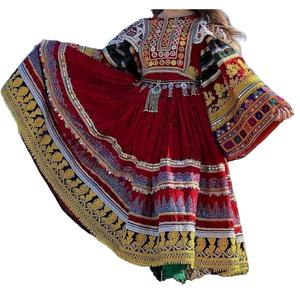 Vestido largo maxi vintage de gasa con encaje bordado a medida para mujer, estilo afgano, pashtún, balochi, transpirable. - Product Image 4