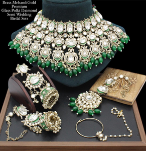 Conjunto de Joyería Nupcial de Latón de Primera Calidad para Mujer, Perfecto para Bodas y Ocasiones Festivas, con Diamantes de Cristal Polki - Product Image 2