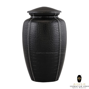 Urna de cremación de aluminio envuelta en cuero Premium grande 220 cu de capacidad Urna de cremación hecha a mano - Product Image 2