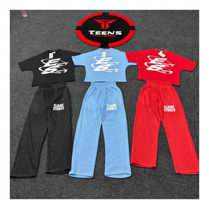 Conjunto de 2 Piezas Unisex de Chándal sin Mangas con Corte Acampanado, Cintura Elástica, 380g, 100% Algodón, Moda 2025 - Product Image 1