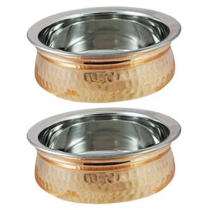 Fourniture directe d'usine plats de service modernes pot de service en cuivre pur pour les fêtes fabricant d'Inde - Product Image 4