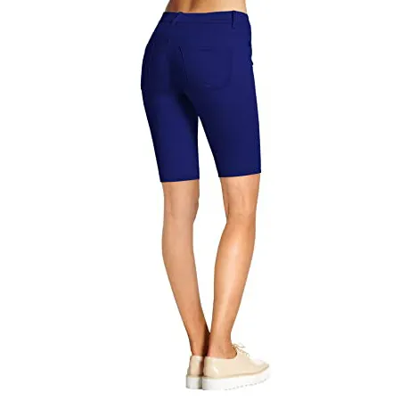 Womens Perfectly Shaping Hyper Stretch Super Quality Skinny Bermuda Shorts For Women