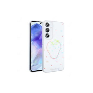 Coque transparente à motif fraise pour Samsung Galaxy A55/A57/A53/A24/A22, en TPU souple, Zore Folk Folk Hard - Product Image 1