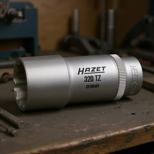 Hazet 3/8'' Long Metric Square <b>12</b>-<b>Point</b> <b>Socket</b> with Traction Profile - Product Image 3