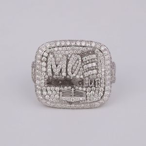 แหวนฮิปฮอปสำหรับดูมีระดับทำด้วยเพชรมอยส์ไซต์สีทอง14 KT แบบสั่งทำได้ตามที่ต้องการ - Product Image 1
