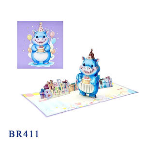 Best Seller Customized Hippo Christmas Pop up Card <b>Handmade</b> <b>Paper</b> Flower Art <b>Paper</b> Love and Letters Style - Product Image 5