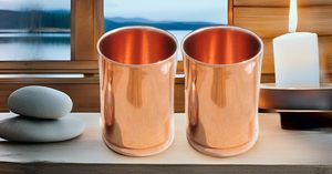 Gobelet en cuivre élégant fait à la main en métal tasse en verre de cuivre pur avec un design classique de finition lisse pour cadeau - Product Image 6