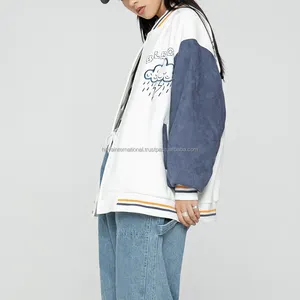 Chaqueta Universitaria Varsity con Cuello Alto Bordado en Chenilla, Diseño de Parches y Letras, Talla Grande para Hombre y Mujer, Chaqueta con Logotipo Frontal Personalizado - Product Image 5