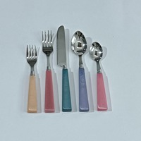 Ensemble de couverts de mariage en acier inoxydable poli miroir fait à la main avec manche en corne naturelle, ensemble de cuillère et de fourchette