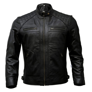 Chaquetas de cuero de alta calidad Chaquetas de cuero con cuello levantado para hombres Chaquetas de cuero de la mejor calidad para mujeres de gran tamaño para hombres - Product Image 4