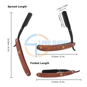 Maquinilla de afeitar recta de calidad 3Pro diseñada para uso profesional, construcción de acero inoxidable, diseño ligero y facilidad de control - Product Image 4