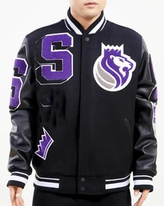 ผู้ชายคุณภาพสูงพิมพ์แจ็คเก็ตย้อนยุคแพทช์เย็บปักถักร้อยที่กําหนดเองแจ็คเก็ตขนสัตว์เบสบอลตัวแทน - Product Image 1