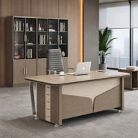 Ensemble de bureau de direction moderne Ekintop, poste de travail pour manager avec armoire de classement latérale, 1,2 m, 1,4 m, mobilier de bureau professionnel
