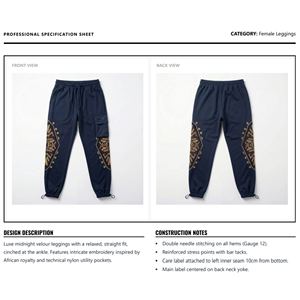 Women Y2K Heavyweight Worsted Cotton <b>Skinny</b> Winter Sweatpants Gold Embroidery Nylon <b>Joggers</b> Streetwear Manufacturer Factory OEM - Product Image 6