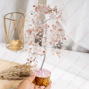 Amazing Quality Best Price Premium AAA Grade Strawberry Quartz 300 Chips Gemstone <b>Crystal</b> <b>Tree</b> Life Artisan Craftsmanship Home - Product Image 2