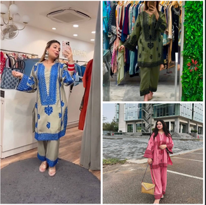 New Indian Designer Collection Heavy Embroidery Sequins Work Fancy Latkan Trending Jam Cotton Fabric <b>Top</b>-Palazzo for Party - Product Image 5