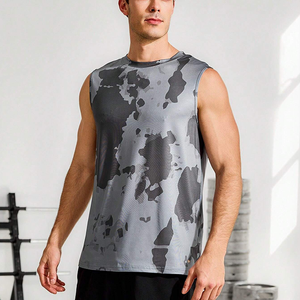 Débardeurs Muscle Fit sans manches 100% coton avec logo personnalisé pour hommes, débardeur imprimé par sublimation, sans manches, pour l'entraînement, prix d'usine - Product Image 6