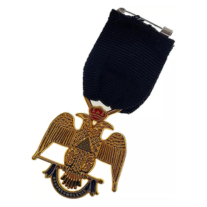 Gran arquitecto, grados masónicos aliados, joya de pecho, Cinta Roja, colgante de llama triangular con símbolo de estrella G, Regalia masónica Ronpex - Product Image 1