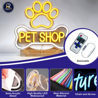Nouvelle Offre : Enseigne Néon Sans Fil Amovible et Durable pour Salons de Toilettage d'Animaux, Boutiques et Concessionnaires