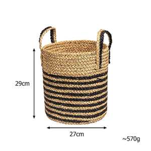 Cesta de maceta de algas marinas a rayas, cesta de almacenamiento de algas marinas, decoración del hogar - Product Image 2