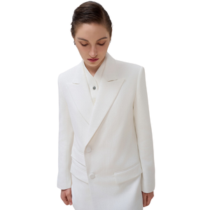 Blazers de estilo elegante para mujer, conjunto de 2 piezas de color blanco para mujer, chaqueta con muescas Jocelyn 0 Whiteant Vietnam, fabricante original - Product Image 1