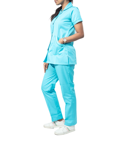 Low MOQ Unique High Quality Unisex <b>Nursing</b> Scrubs Jumpsuit Custom OEM Hospital Uniforms Pockets Knitted Breathable Comfortable - Product Image 3