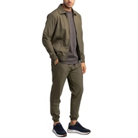 Conjunto de Traje Deportivo Premium con Logotipo Personalizado, Chaqueta y Pantalón de Poliéster/Algodón Elástico en Cuatro Direcciones, Estampado de Camuflaje/Leopardo, Cierre de Cremallera, Corte Regular