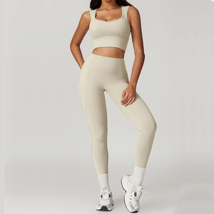 Leggings de yoga de cintura alta para mujer, de longitud completa, sin costuras, con diseño hueco, efecto levantacola, control de abdomen, elásticos en cuatro direcciones, Spandex/Nylon, XS - Product Image 5
