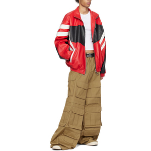 Pantalon de survêtement Cargo en toile de laine légère personnalisé pour hommes Taille élastique Taille moyenne Style High Street Plusieurs poches - Product Image 5