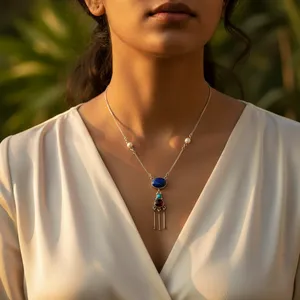 Collar con Colgante de Plata 925 con Piedras Preciosas para Mujer, Joyería de Moda con Dijes de Primera Calidad - Product Image 3