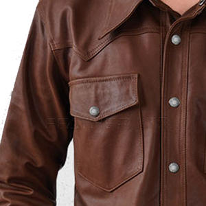 Respirant Hiver Chaud Hommes Chemise En Cuir Vêtements Décontractés Hommes Chemises En Cuir À Un Prix Raisonnable - Product Image 3