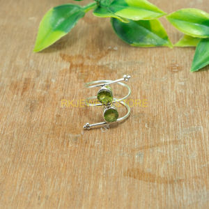 แหวนเพอริดอทสีเขียวคุณภาพสูง แหวนเงินแท้ 925 แหวนสเตทเมนท์ แหวนดีไซน์แฮนด์เมด แหวนพลอย แหวนเครื่องประดับเพอริดอท ของขวัญ - Product Image 5