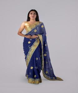 Vêtement de fête indien Designer Saree broderie soie Saree avec chemisier dames porter Surat Sari fête porter des vêtements de mariage Vêtement - Product Image 6