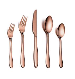 Couverts de finition en placage de cuivre couteau cuillère fourchette et épandeur ensemble cuisine restauration utilisé ensemble de couverts en métal - Product Image 1