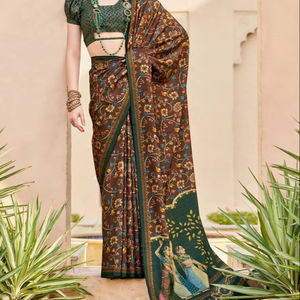 Saris de seda Suruchi para mujer con borde rico Zari y Pallu, ropa étnica tradicional para bodas, ocasiones festivas y de fiesta, saris - Product Image 1