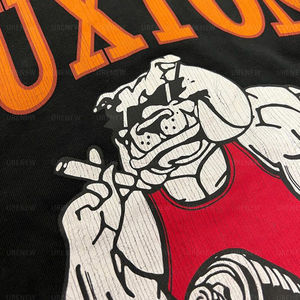 T-shirt vintage pour hommes avec logo bouffant personnalisé DTG WashMicrofiber Streetwear Graphic Tees Plus Size Clothing Solid Pattern - Product Image 5