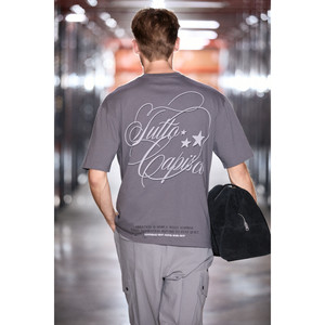 GRIMELANGE CAPISO T-shirt à col rond pour homme, 100 % coton biologique, coupe classique, avec détails imprimés - Product Image 1